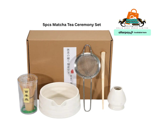 Matcha Tea Ceremony Set – 5 Piece Traditional Japanese Kit (White)