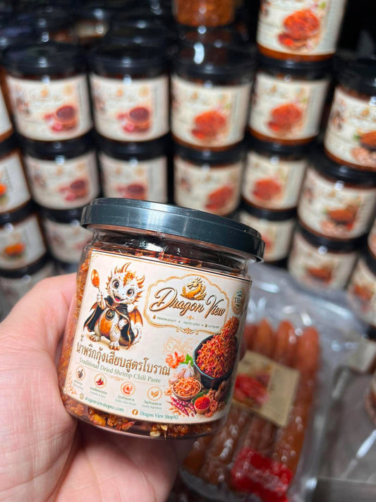 DRAGON VIEW Nam Prik Goong Siab | น้ำพริกกุ้งเสียบสูตรโบราณ 80g.
